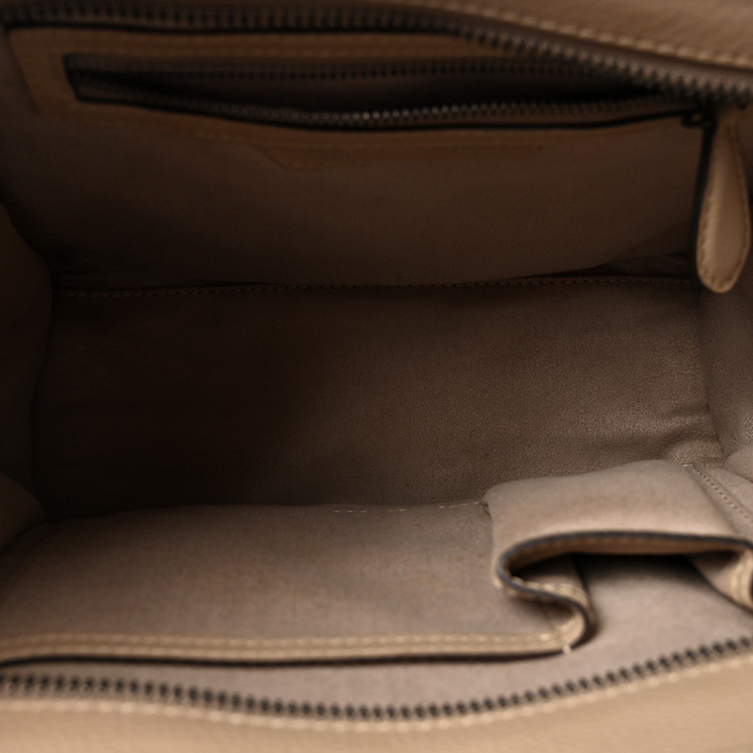 Celine Drummed Calfskin Micro Luggage Dune 5 of 9