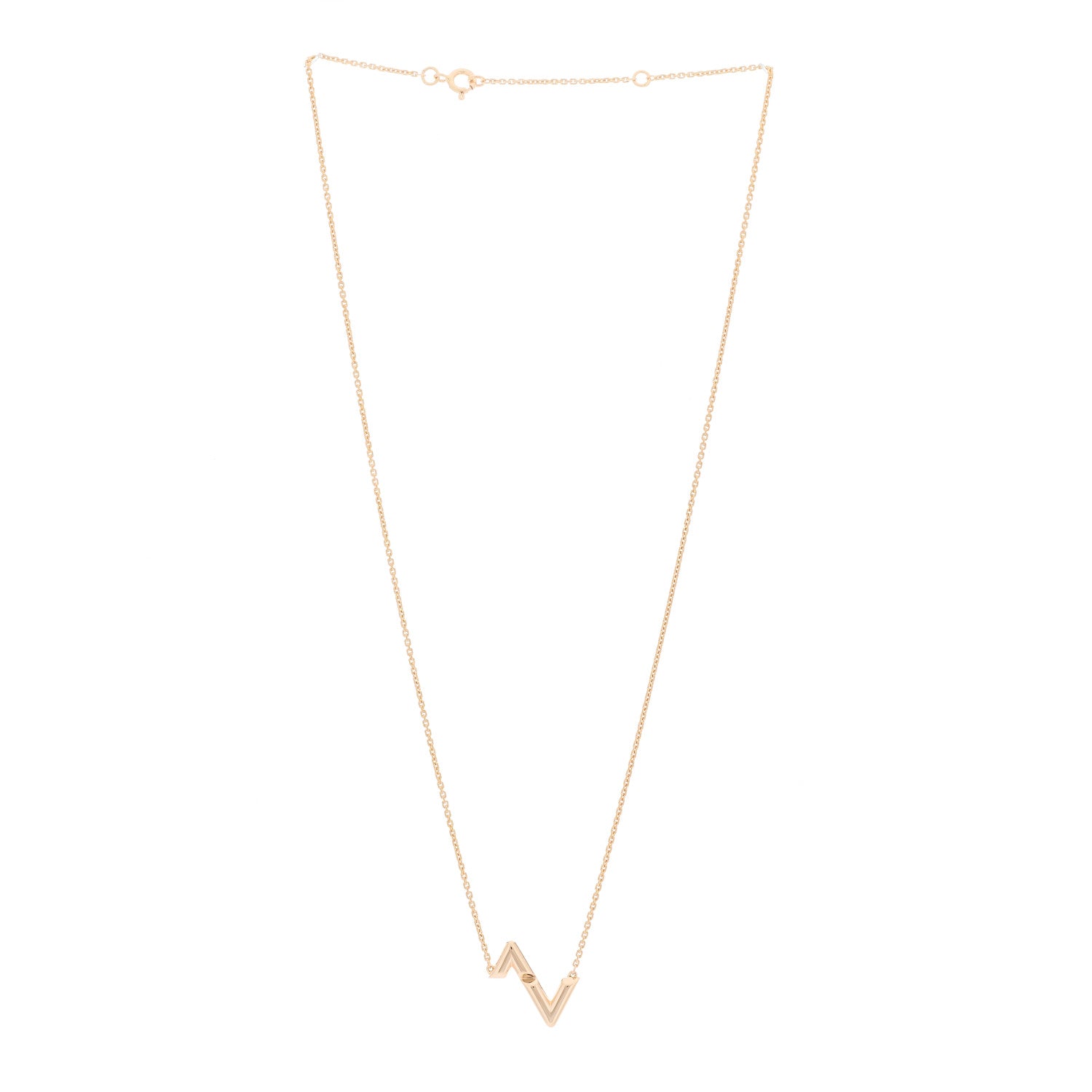 Louis Vuitton 18K Pink Gold LV Volt Upside Down Pendant Necklace 2 of 4