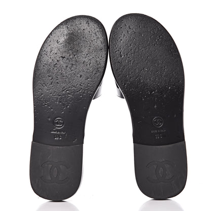 Chanel Patent Calfskin CC Slip On Mules 39 Black 7 of 12