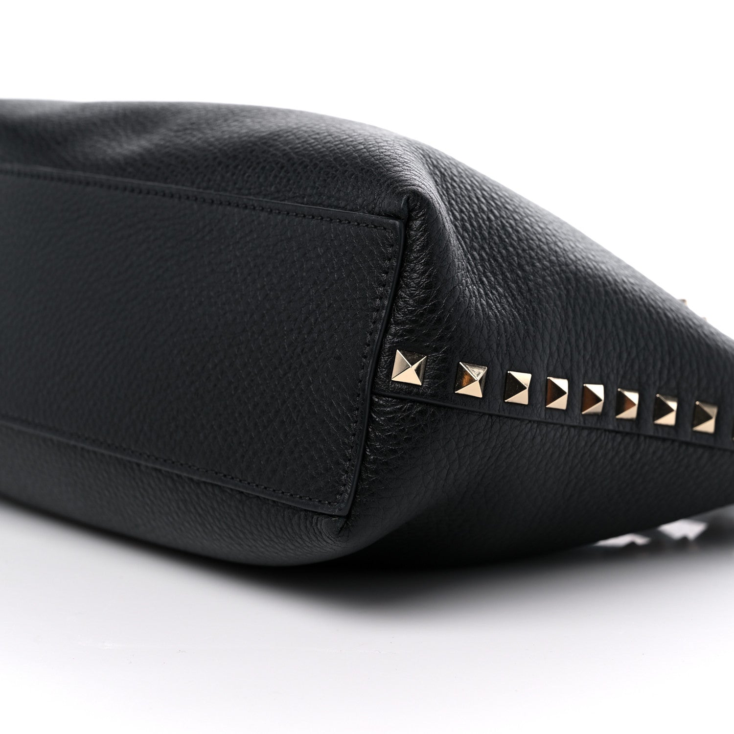 Valentino Garavani Grained Calfskin Small Rockstud Flip Lock Tote Black Rose Quartz 9 of 9