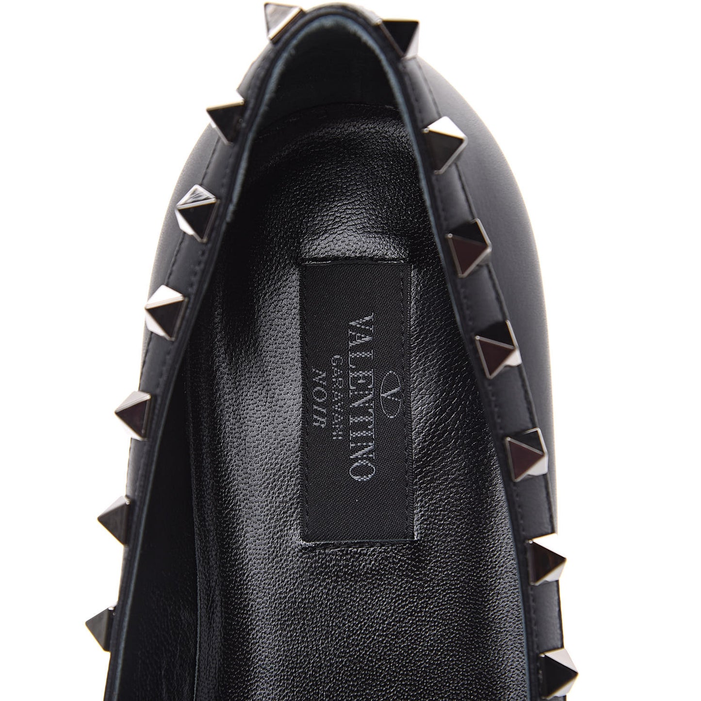 Nappa Rockstud Ballerina Flats 38.5 Black