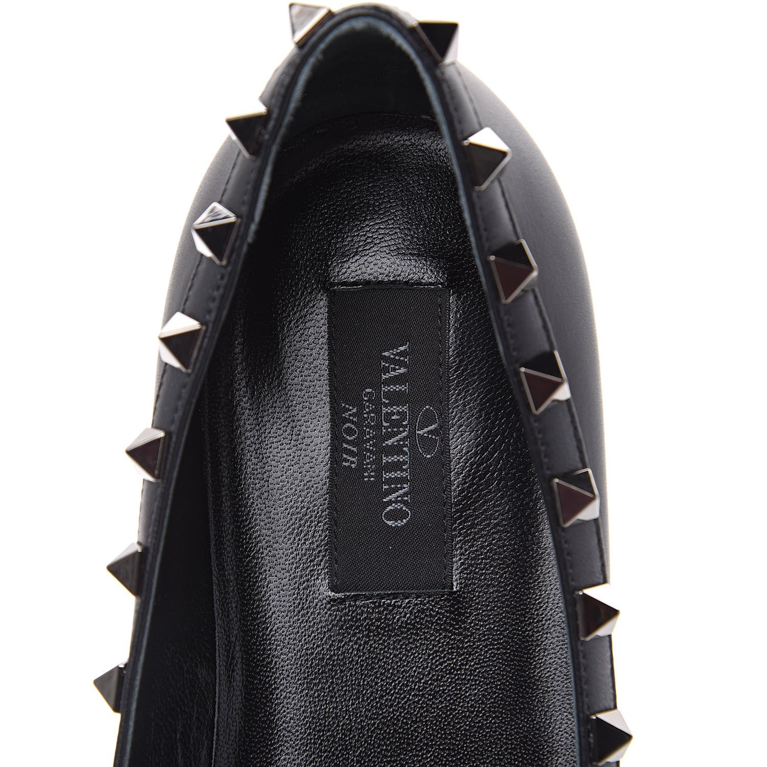 Valentino Garavani Nappa Rockstud Ballerina Flats 38.5 Black 6 of 10