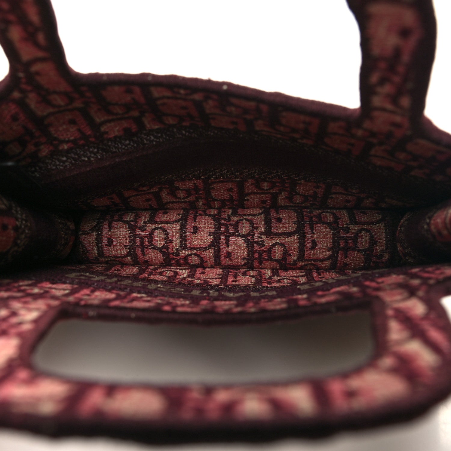 Christian Dior Oblique Mini Book Tote Burgundy Multicolor 5 of 13