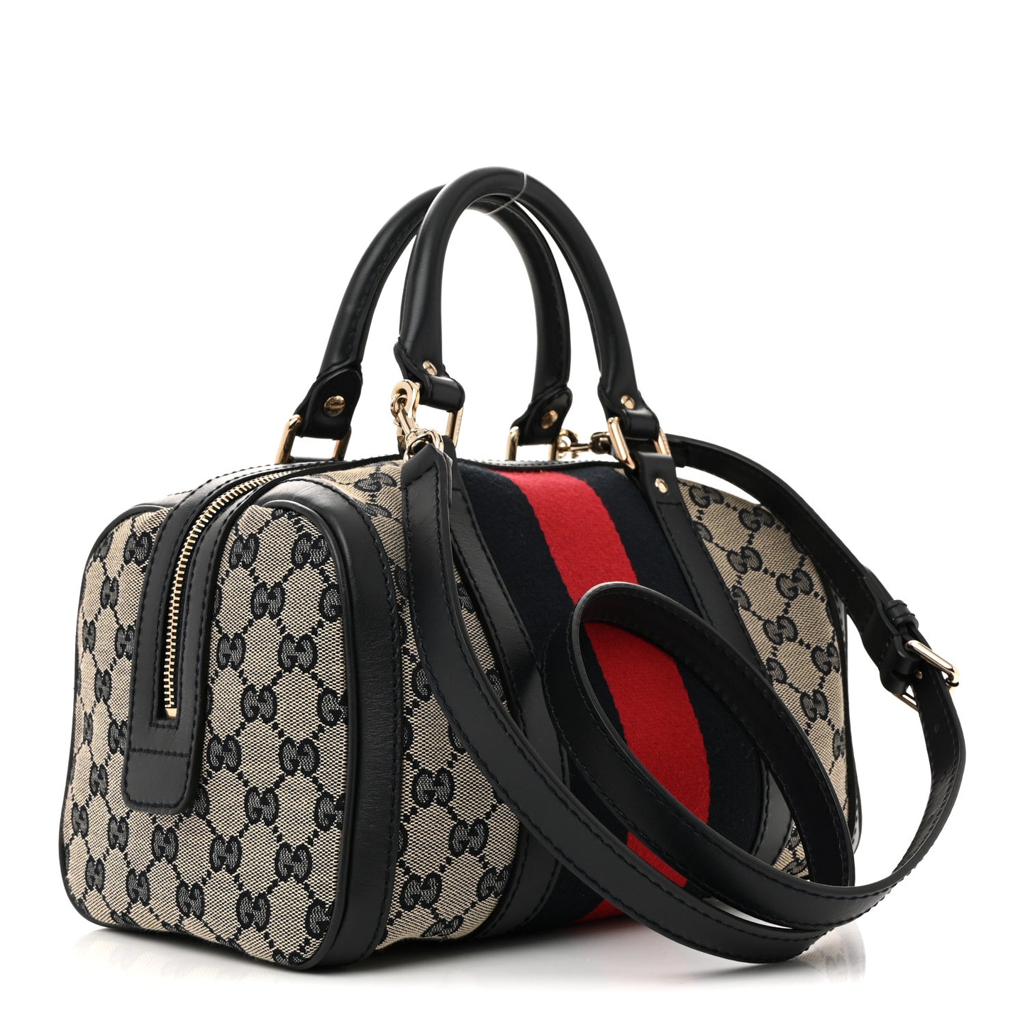 Monogram Vintage Web Small Boston Navy
