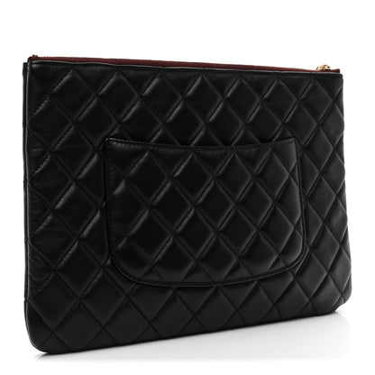 Chanel Lambskin Quilted Medium Cosmetic Case Black 3 of 7