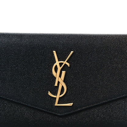 Saint Laurent Grain De Poudre Monogram Uptown Wallet Black 19 of 22