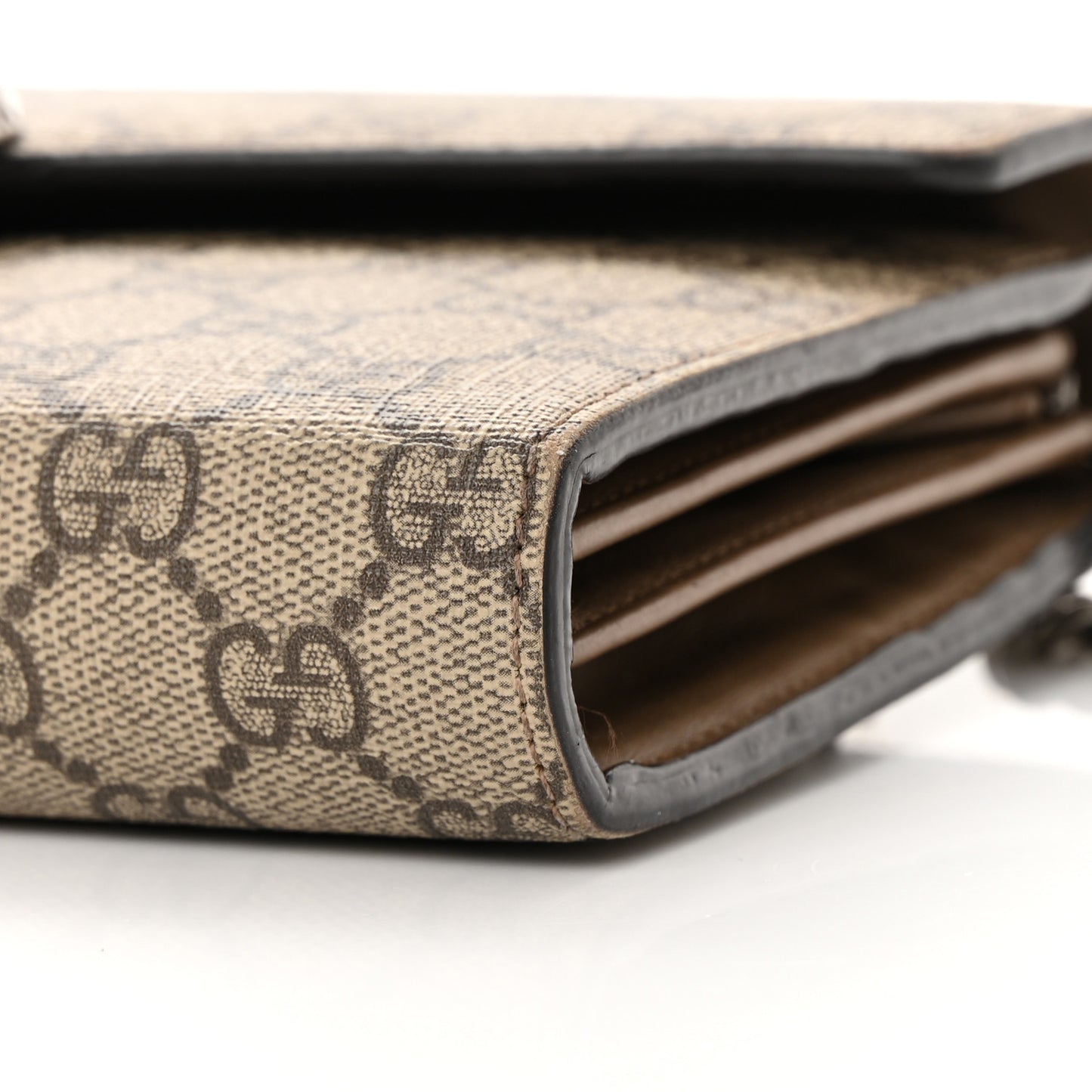 GG Supreme Monogram Mini Dionysus Chain Wallet Beige Taupe