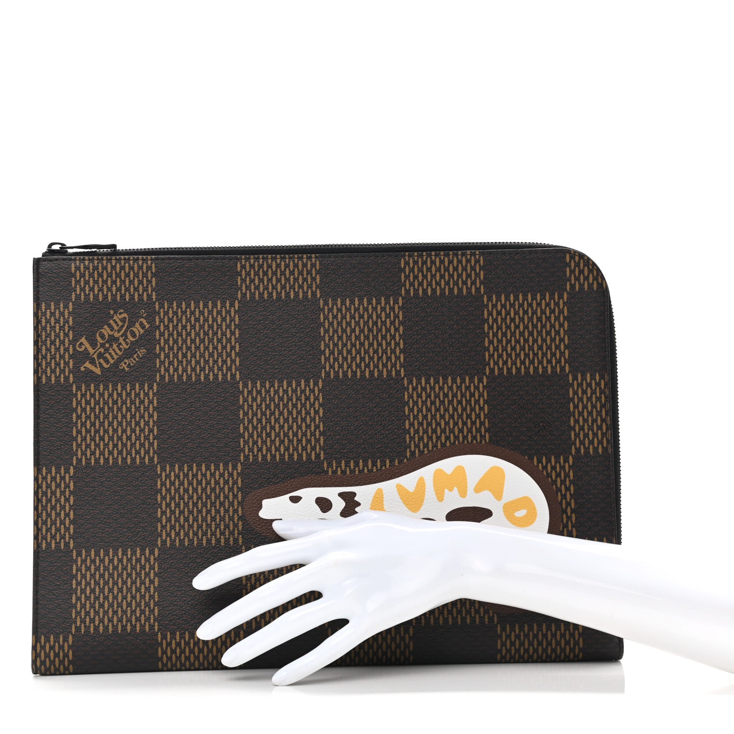 Louis Vuitton X NIGO Giant Damier Ebene Bear Pochette Jour GM 2 of 8