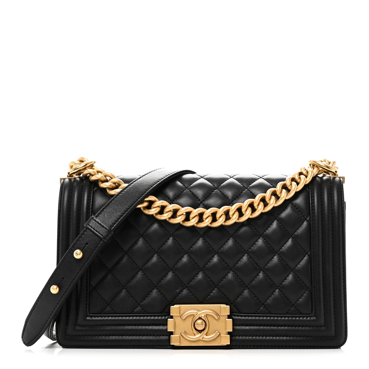 Chanel Lambskin Quilted Medium Boy Flap Black 1 of 11