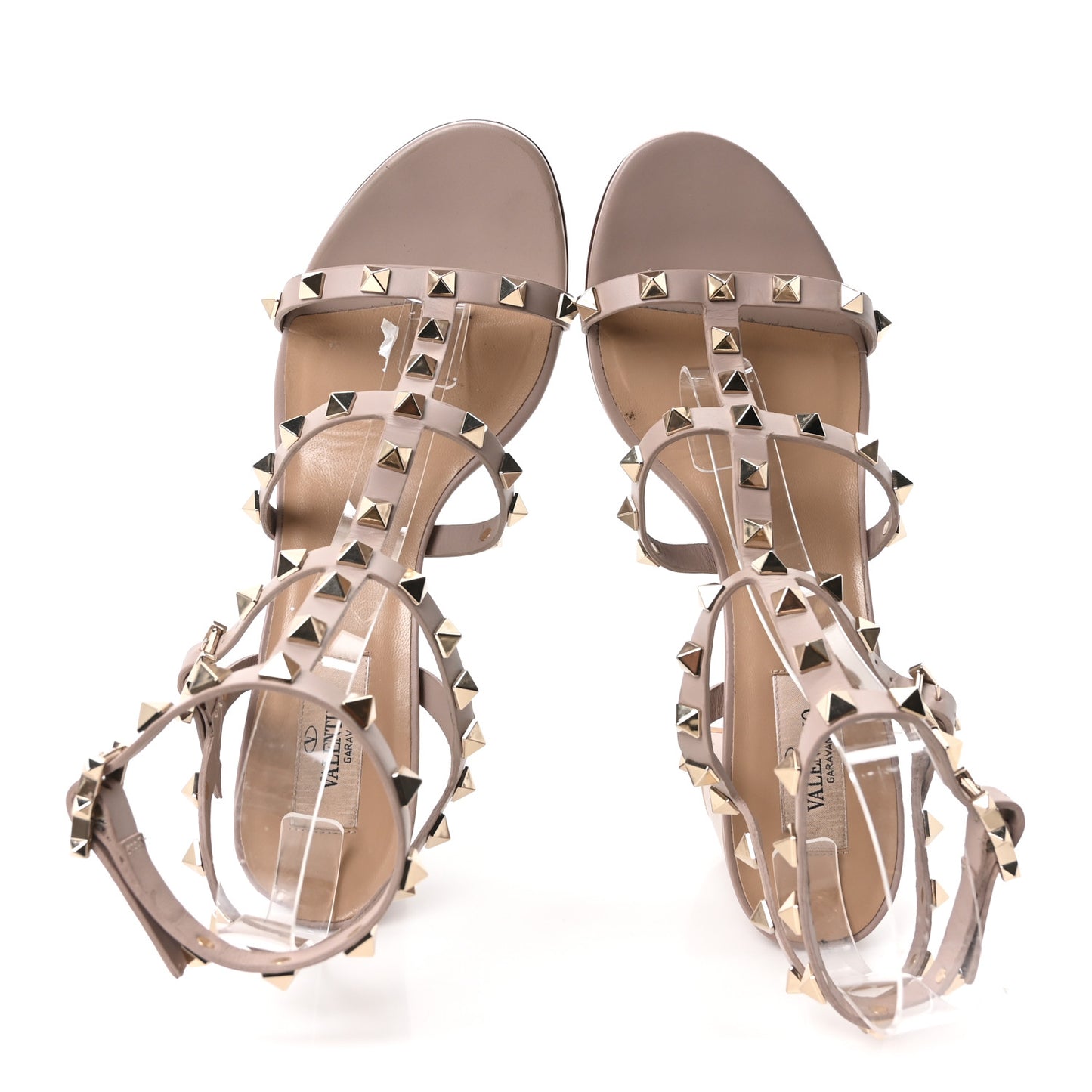 Calfskin Rockstud 60mm City Sandals 38 Poudre
