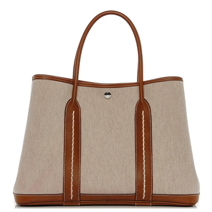 Hermes Barenia Toile Garden Party 36 MM Tote Ecru 1 of 8