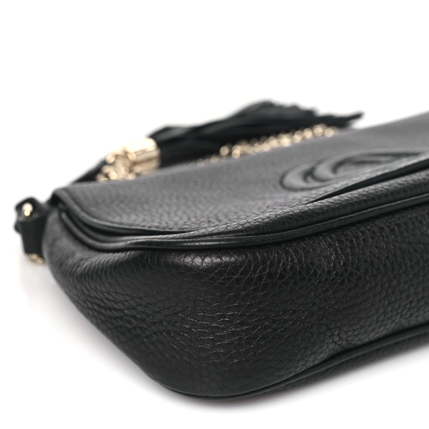 Gucci Pebbled Calfskin Medium Soho Flap Crossbody Black 7 of 10