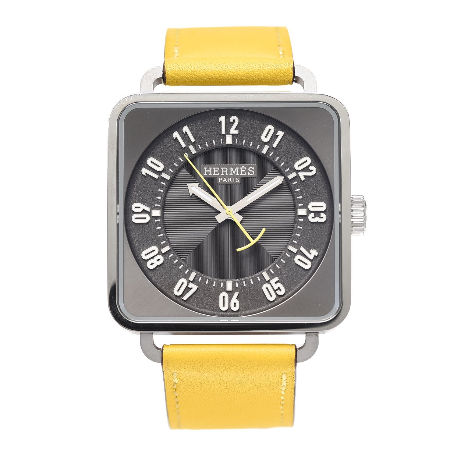 Hermes Stainless Steel Swift 38mm Carre H Automatic Watch Jaune de Naples 1 of 5