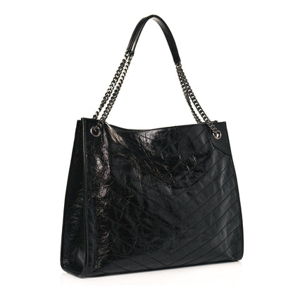 Saint Laurent Crinkled Calfskin Matelasse Monogram Niki Shoulder Bag Black 3 of 12