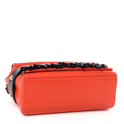 3.1 Phillip Lim Lambskin Suede Bi-Color Fringe Small Bianca Handbag Rosso 4 of 8