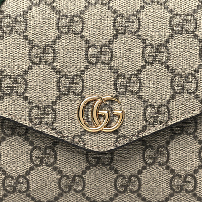 Gucci GG Supreme Monogram Textured Dollar Calfskin Web Mini Ophidia Envelope Shoulder Bag Beige Ebony New Acero 8 of 11
