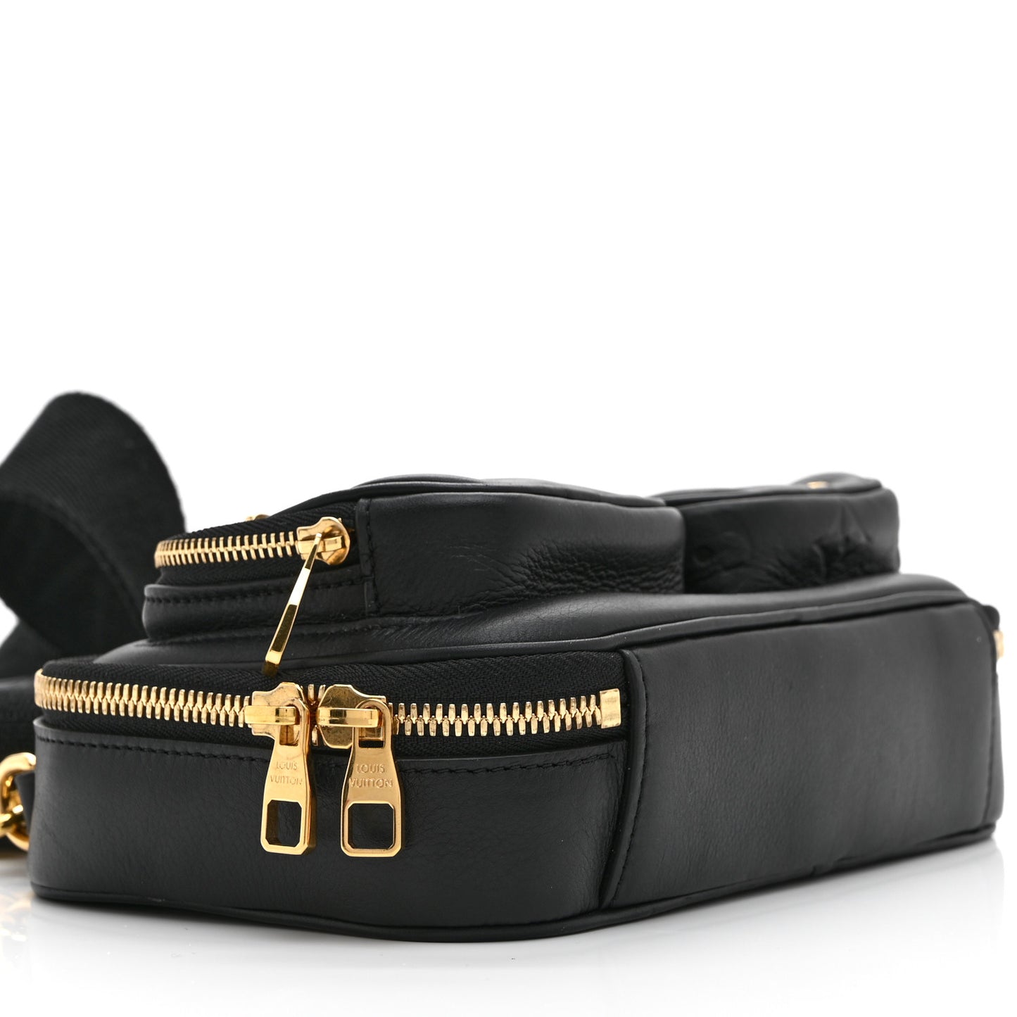 Calfskin Monogram Embossed Utility Crossbody Black