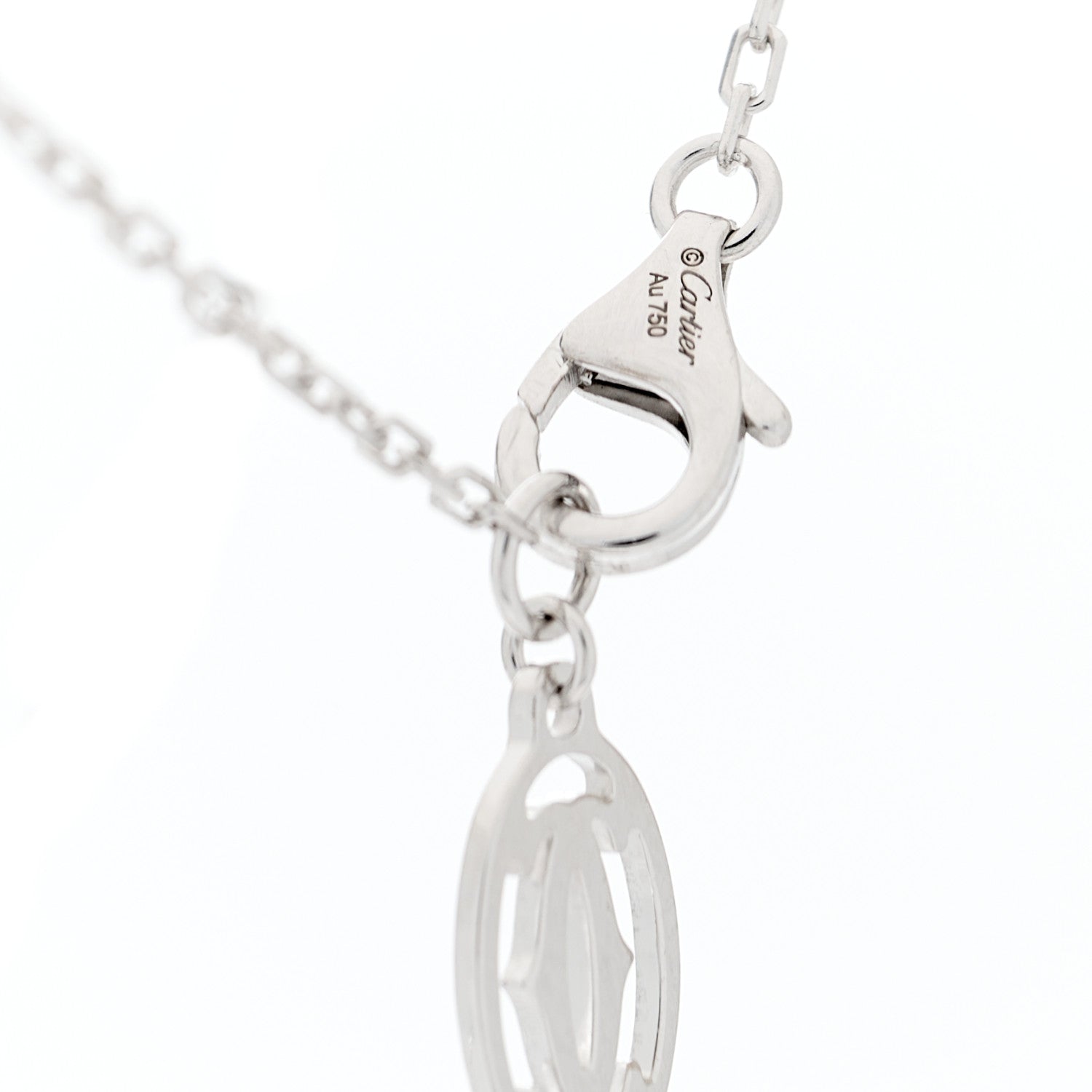 Cartier 18K White Gold Diamond LM D'Amour Pendant Necklace 3 of 4
