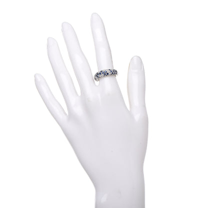 Cartier 18K White Gold Diamond Sapphire 6mm Mimi Ring 50 5.25 2 of 5