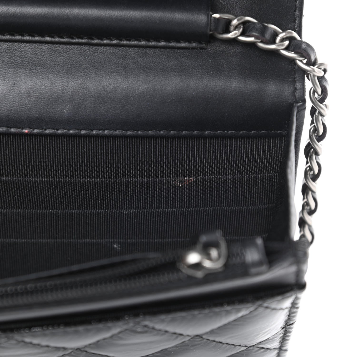 Chanel Patent Quilted Brilliant Wallet On Chain WOC Black 12 of 16