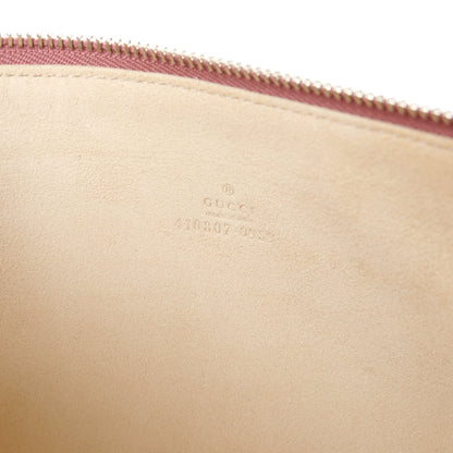 Gucci GG Supreme Monogram Blooms Suede Large Zip Pouch Beige Multicolor Dry Rose 6 of 7