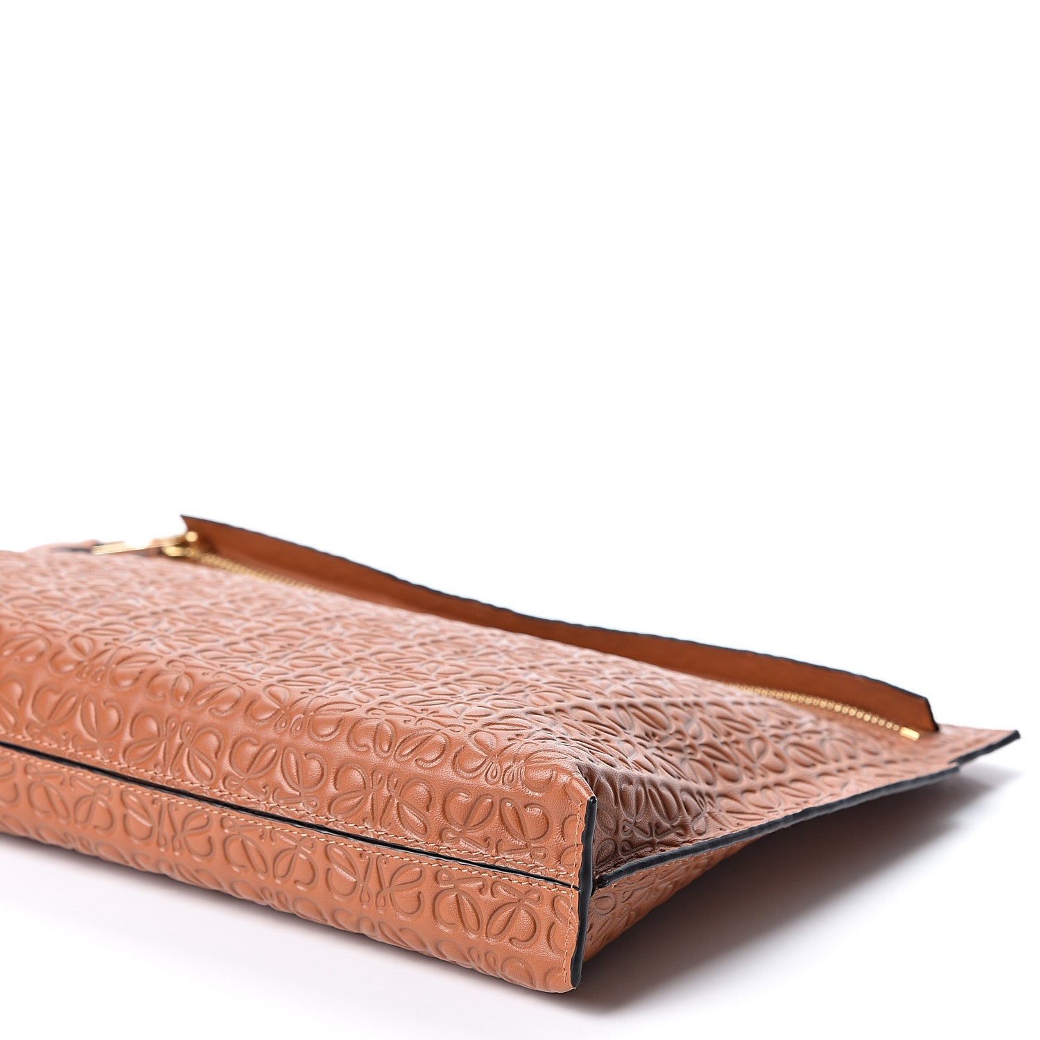 Loewe Calfskin Embossed Repeat T Pouch Tan 8 of 8