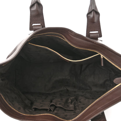 Gucci Calfskin Large Web Heritage Tote Dark Brown 5 of 10