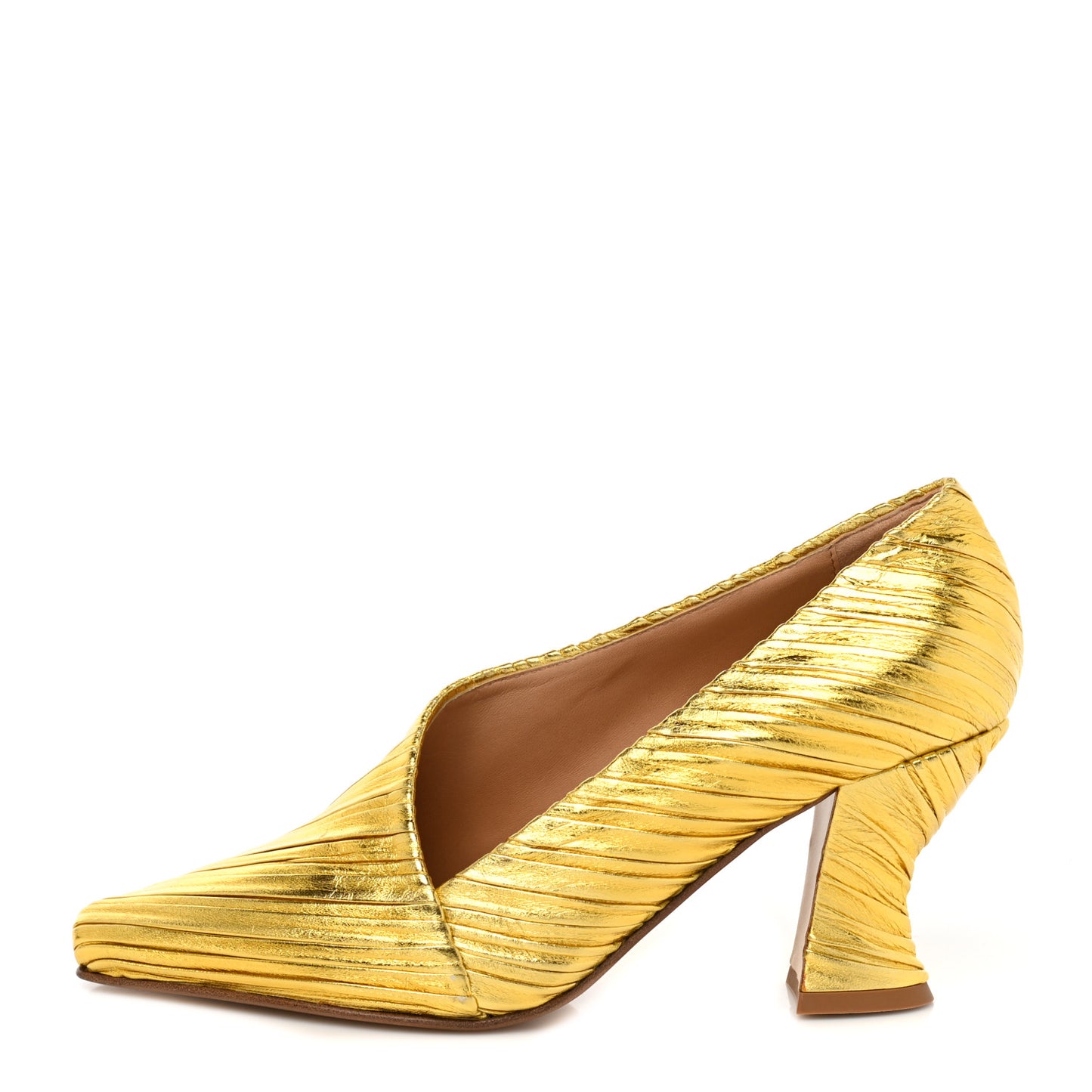 Metallic Bark Nappa Almond Pumps 39 Gold