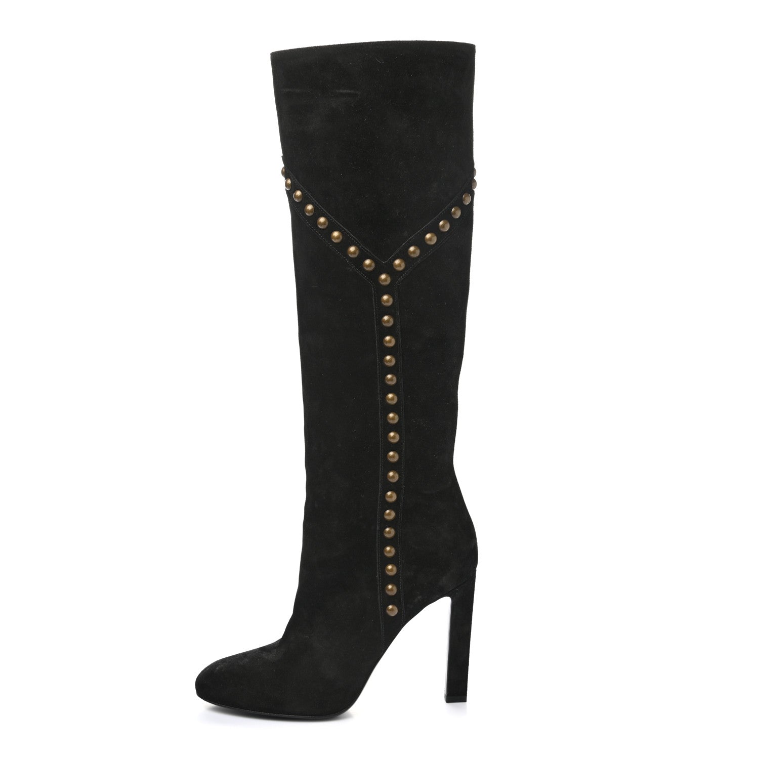 Saint Laurent Suede Otterproof Light Studded Grace 105 Boots 39.5 Black 1 of 7