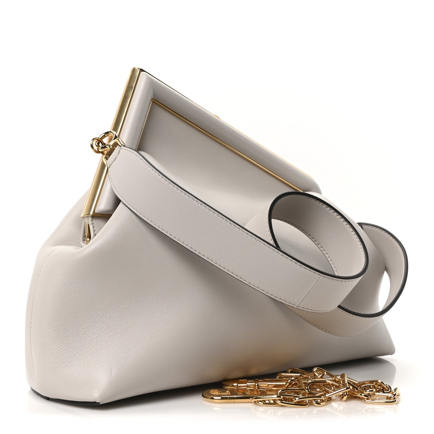 Shiny Nappa Medium Fendi First  Ghiaia