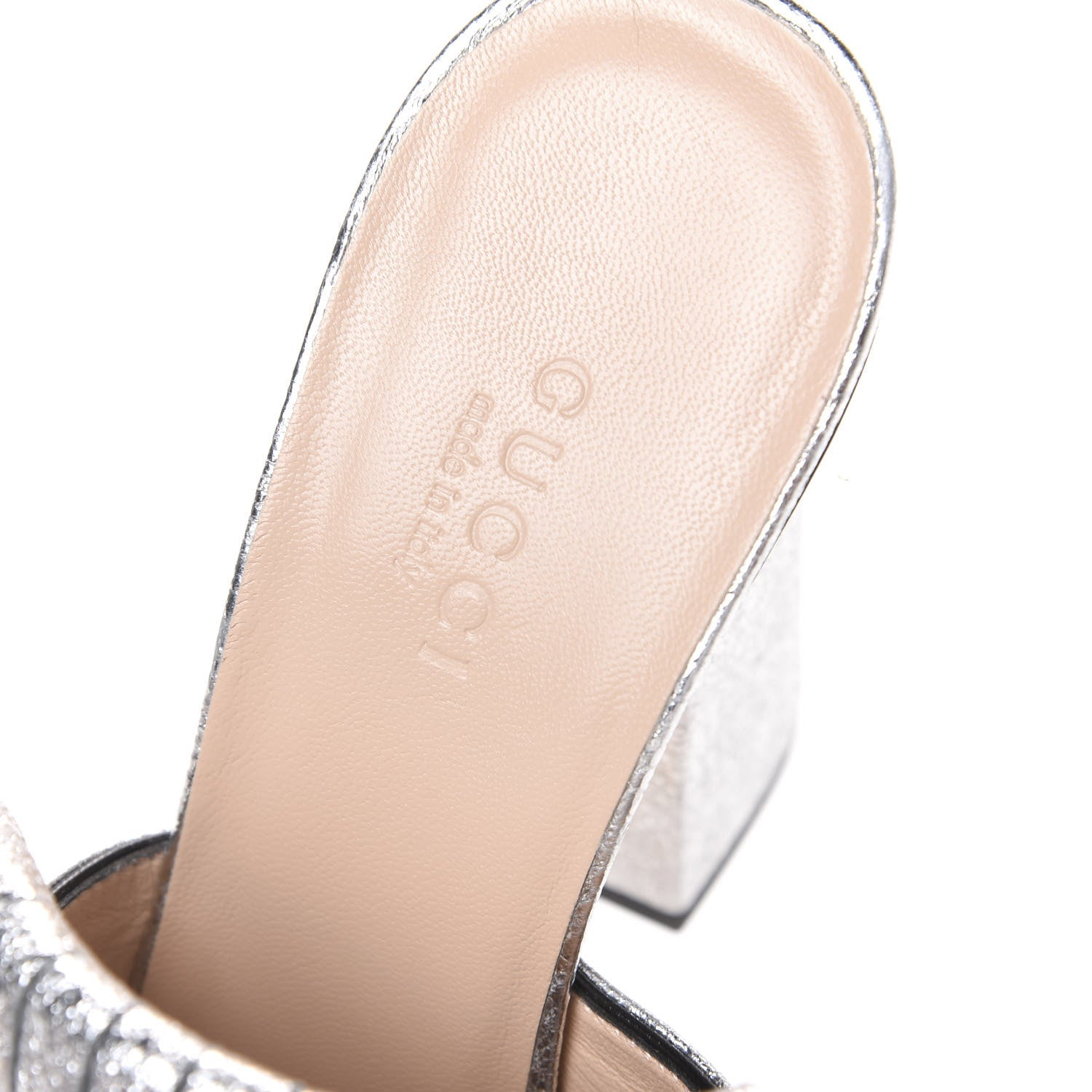 Gucci Galassia GG Marmont Fringe 105mm Slide Sandals 36.5 Argento 6 of 8