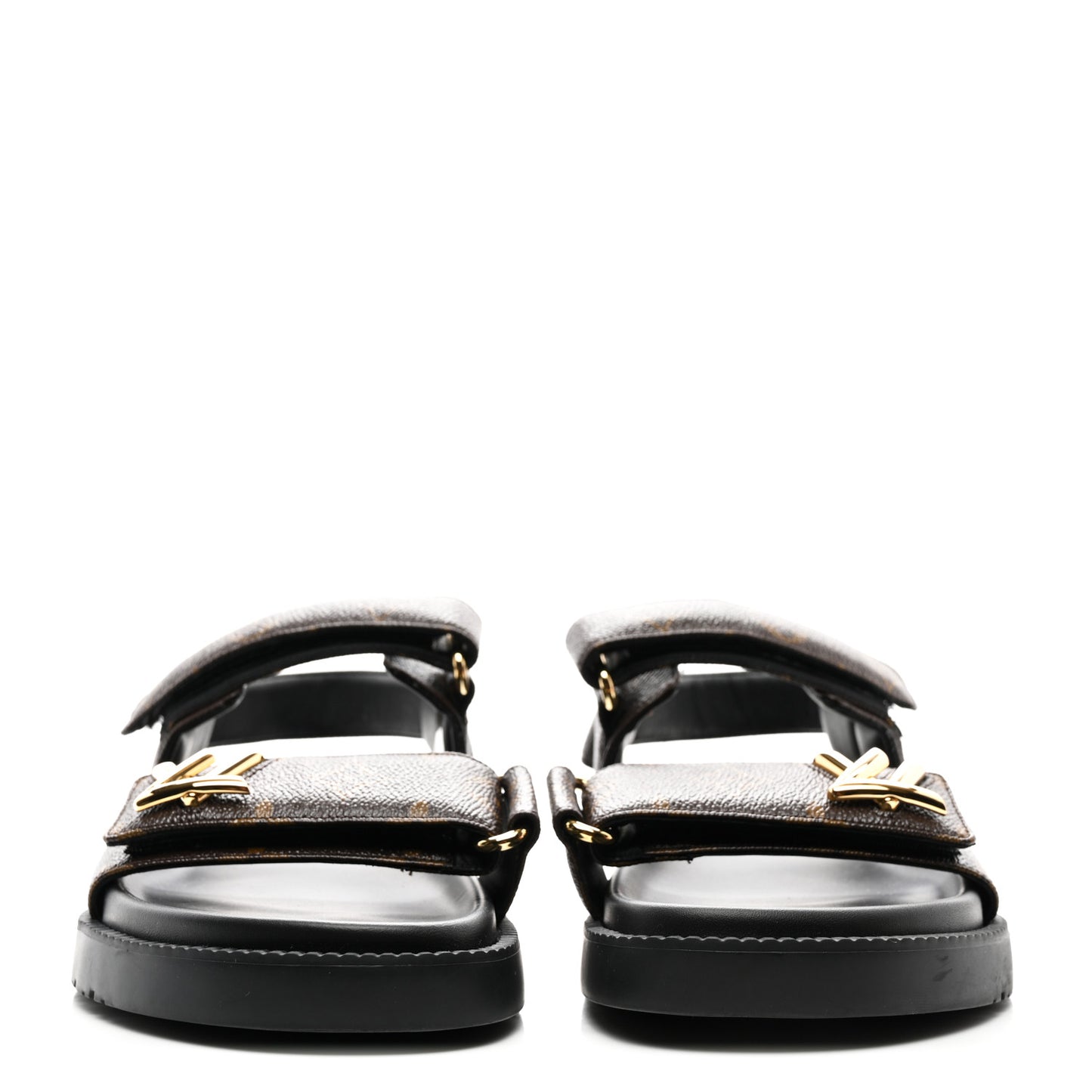 Monogram LV Sunset Comfort Flat Sandals 41 Cacao Brown