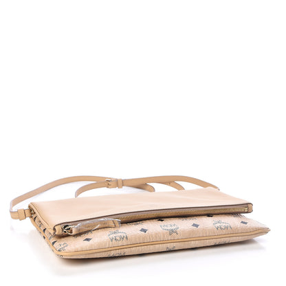 MCM Visetos Corina Foldover Crossbody Bag Latte Beige 4 of 10