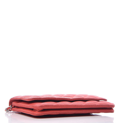 Chanel Iridescent Caviar Quilted Wallet on Chain WOC Pink 4 of 17