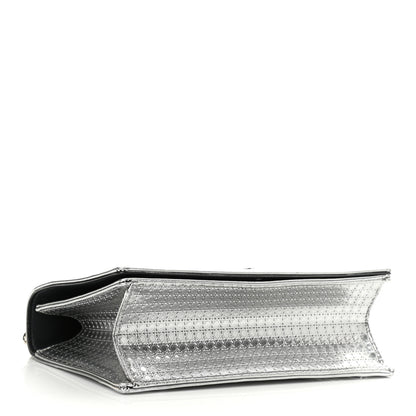 Christian Dior Metallic Patent Micro-Cannage Medium Diorama Flap Bag Silver 4 of 10