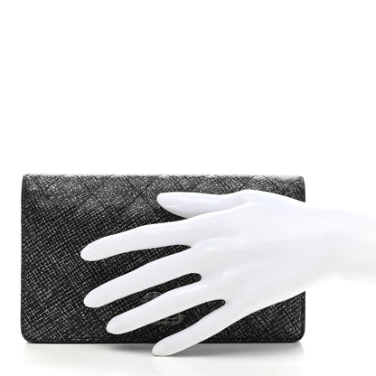Chanel Glittered Calfskin Quilted Yen Wallet Black 2 of 10
