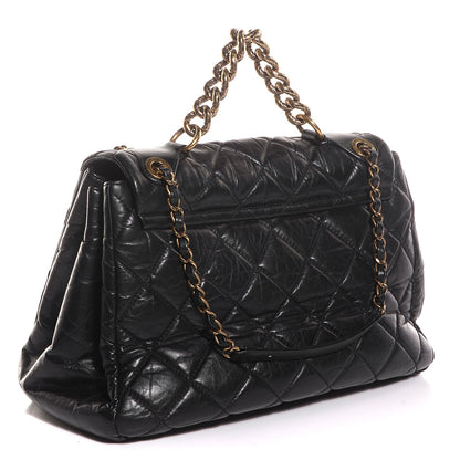 Chanel Aged Calfskin Quilted Large Pondichery Flap Black 3 of 8