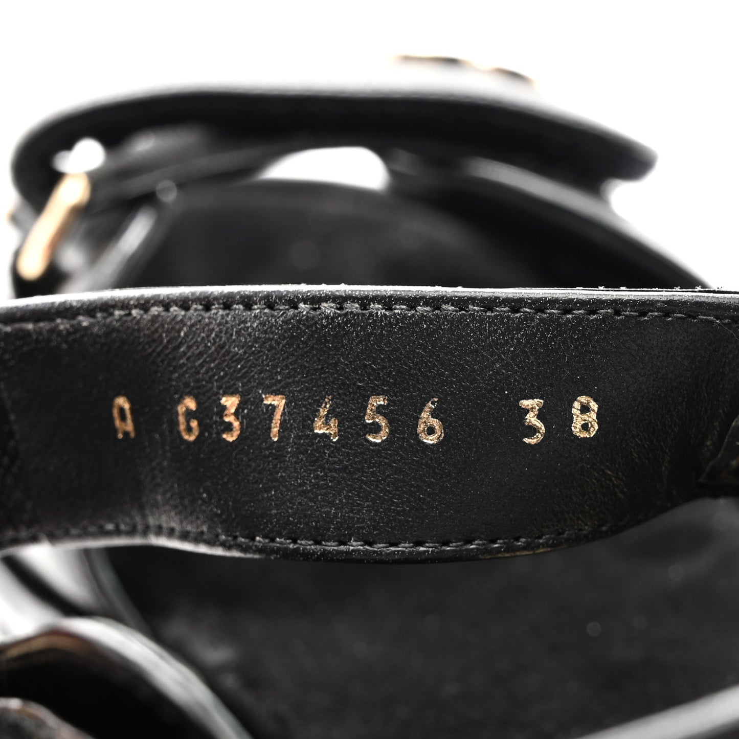 Shiny Calfskin Logo Platform Sandals 38 Black