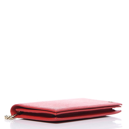 Gucci Textured Calfskin Medium Betty Chain Wallet Tabasco Red 4 of 11