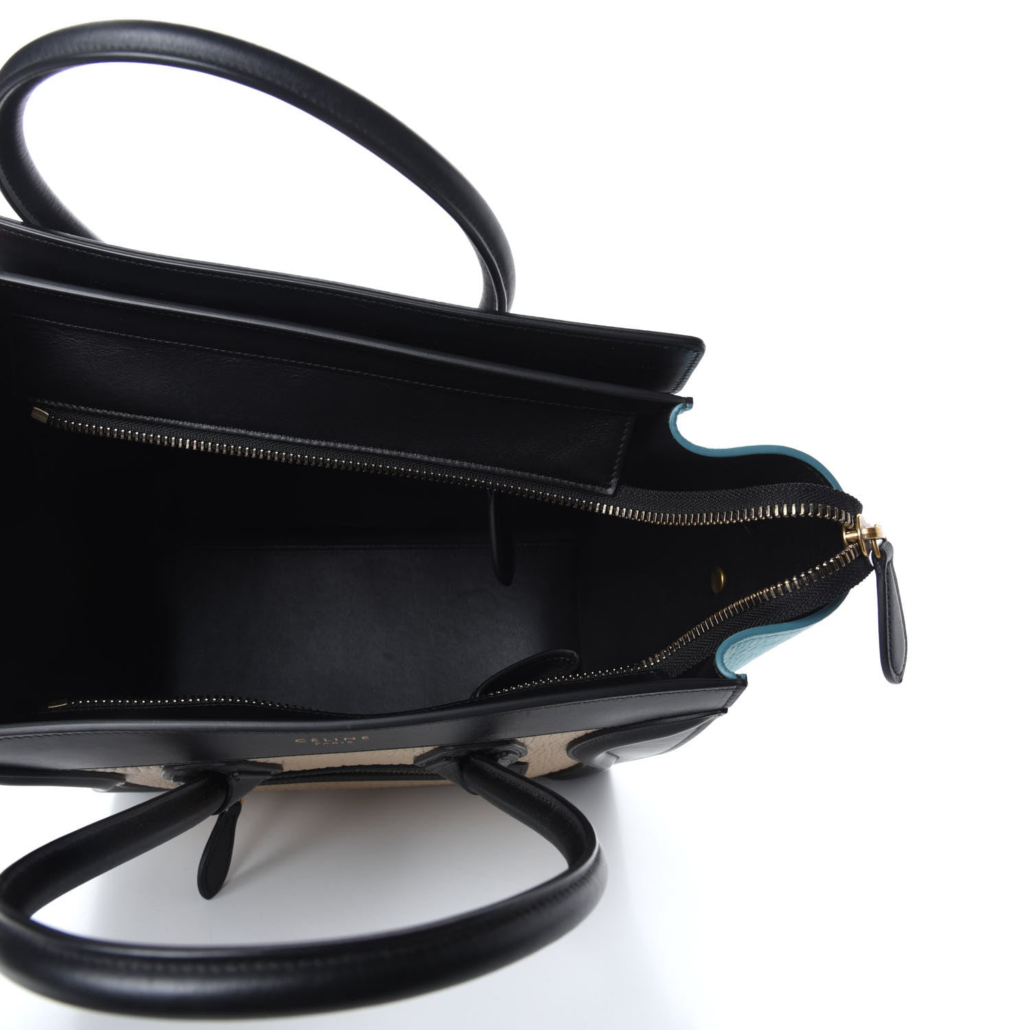 Celine Bullhide Drummed Calfskin Micro Tri-Color Luggage Antarctic 5 of 9