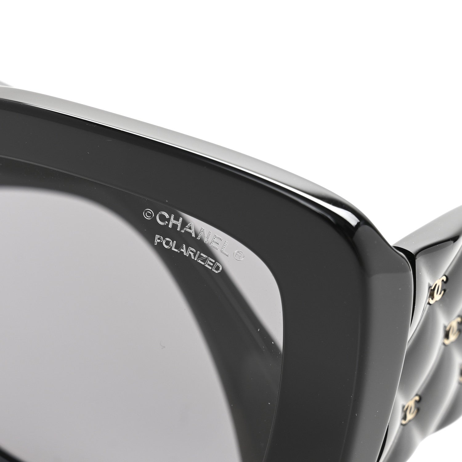 Chanel Acetate Quilted CC Rectangle Sunglasses 5483-A Black 8 of 9