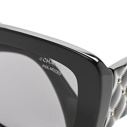 Chanel Acetate Quilted CC Rectangle Sunglasses 5483-A Black 8 of 9