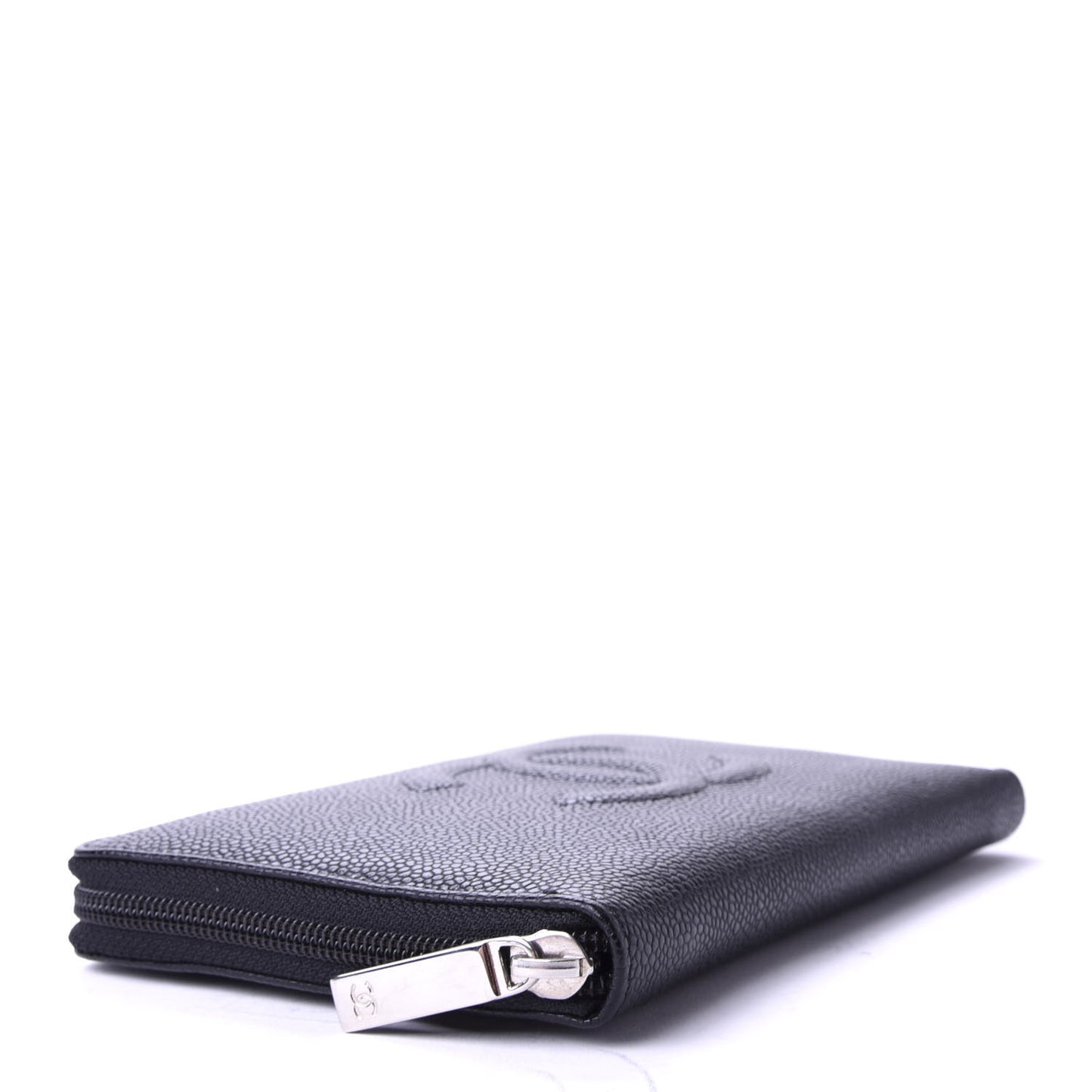 Caviar Large Timeless CC Zip Around Organizer Wallet Black
