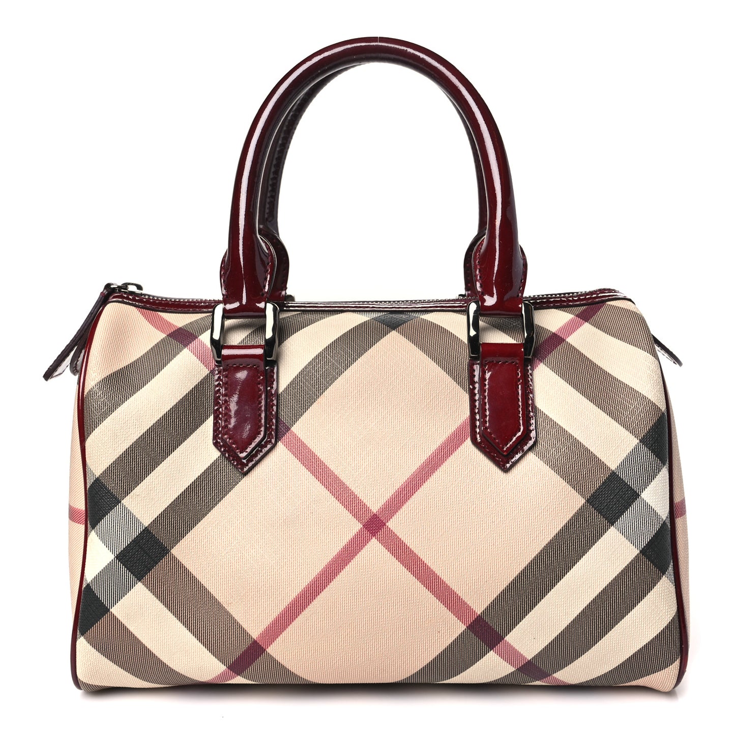 Patent Nova Check Chester Bowling Bag Raspberry Sorbet