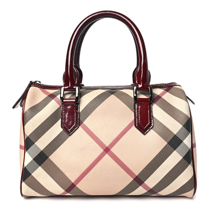 Burberry Patent Nova Check Chester Bowling Bag Raspberry Sorbet 1 of 12