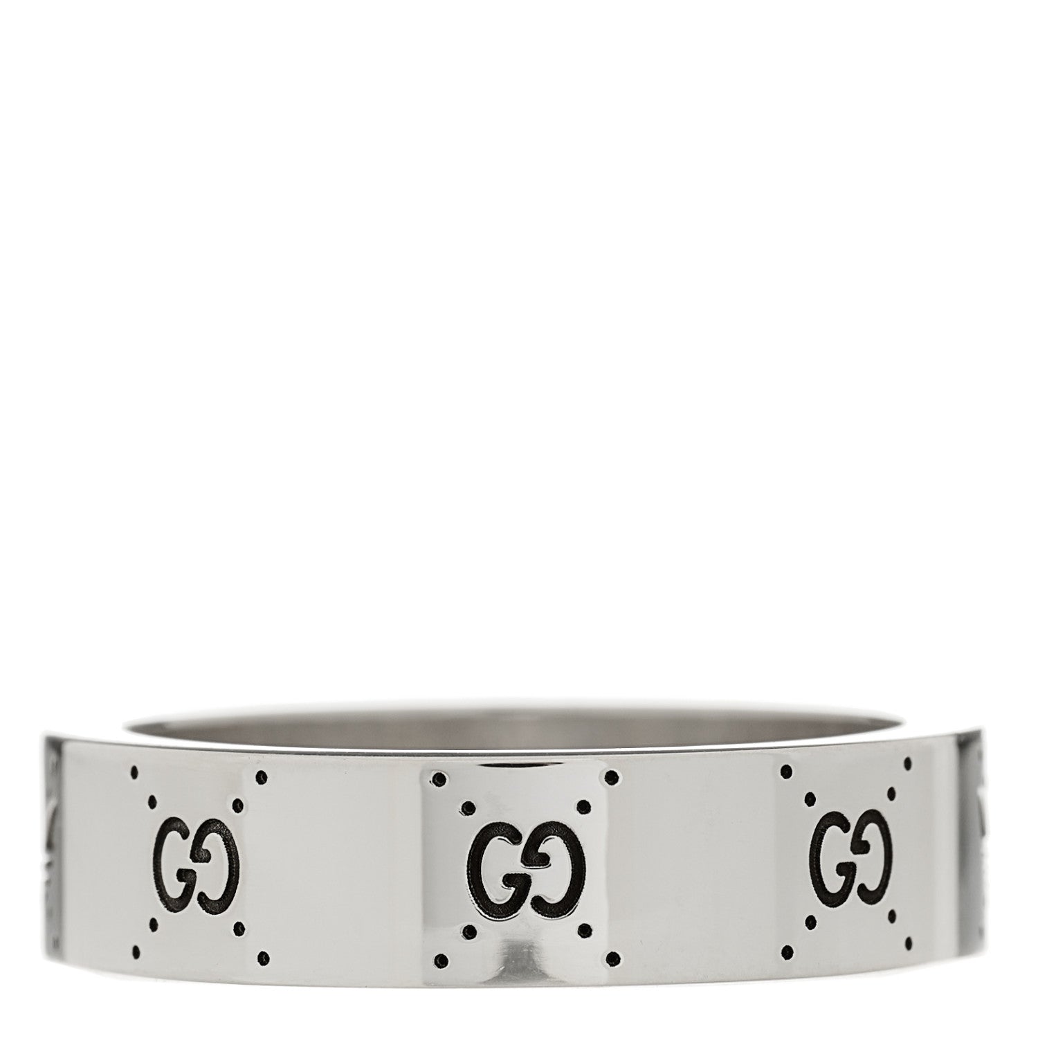 Gucci X ADIDAS Sterling Silver Trefoil GG Monogram Band Ring 63 10.5 3 of 7