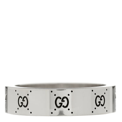 Gucci X ADIDAS Sterling Silver Trefoil GG Monogram Band Ring 63 10.5 3 of 7