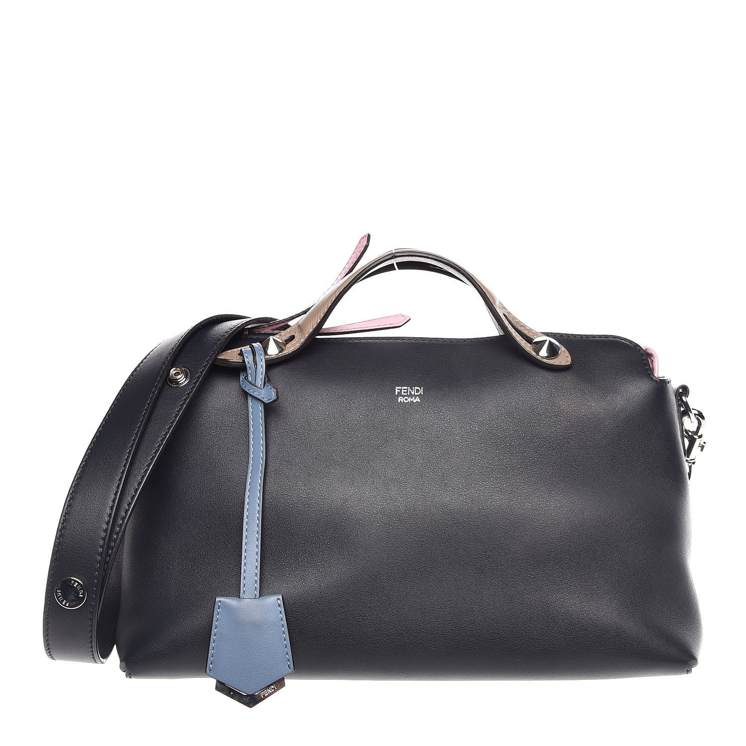 Fendi Vitello Dolce 4 Color Medium By The Way Boston Bag Carbone Tempesta Multicolor 1 of 7