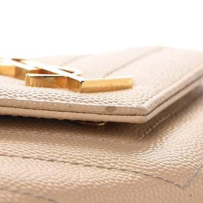 Saint Laurent Grain De Poudre Matelasse Chevron Small Monogram Envelope Wallet Nude Powder 8 of 11