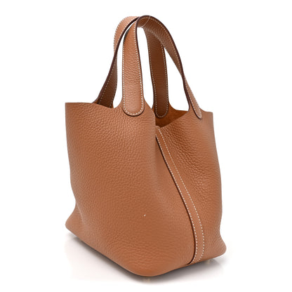 Hermes Taurillon Clemence Picotin Lock 18 PM Gold 3 of 11